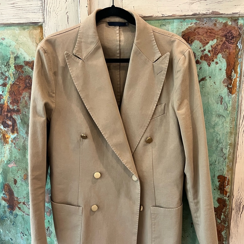 SuitSupply Khaki cotton blazer. WORN 1 time. Size 42